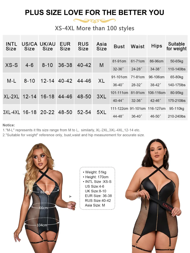 Comeondear Mesh Sexy Leather Womans Lingerie Black Dress With Leg Ring Mini V Neck Nightgown Halter Plus Size Babydoll Pijama