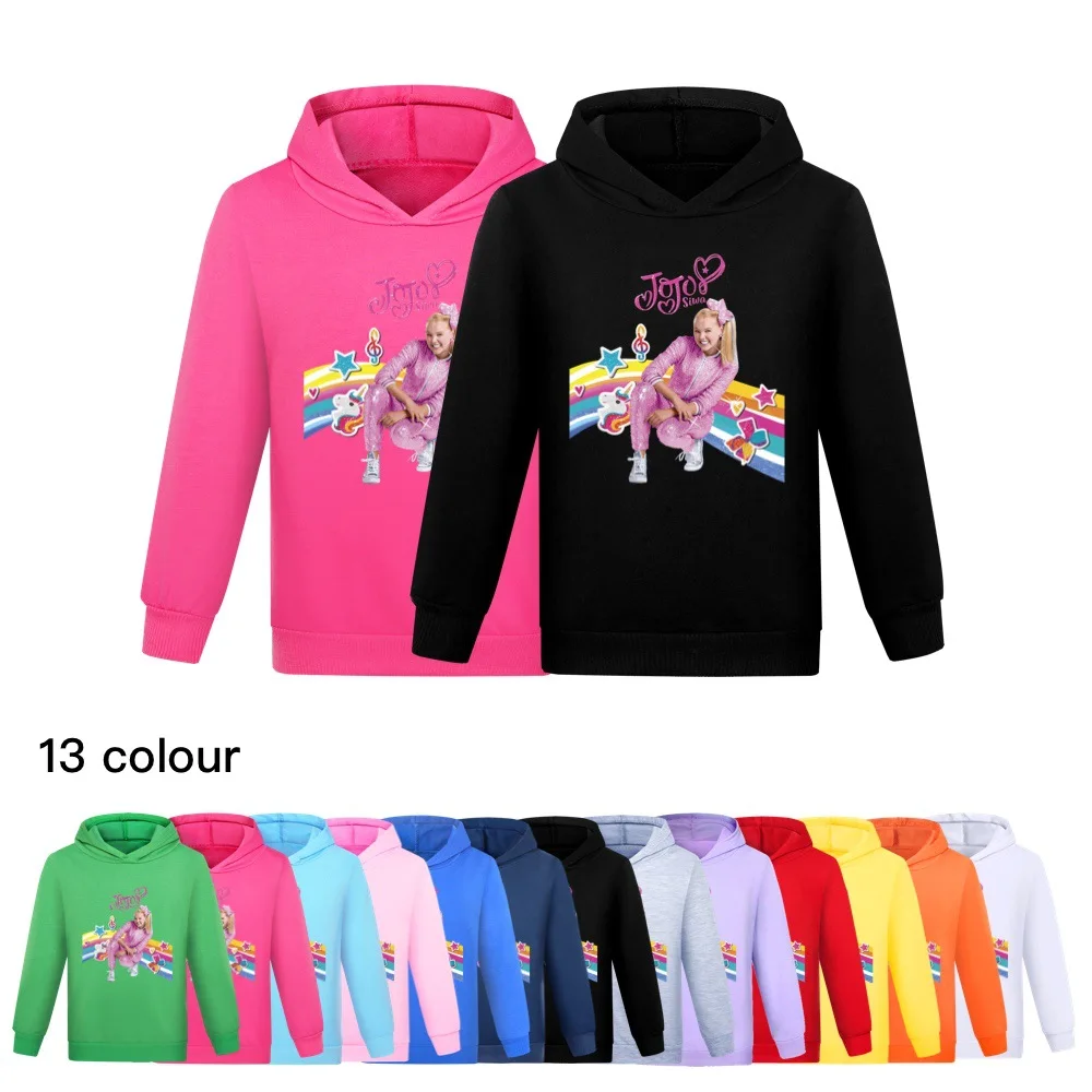 Kids Hoodies Clothes Baby Girl Sweatshirt 2-14Y Children T Shir JOJO Siwa Cartoon Hoodie Boys Cotton Costume Christmas Clothing