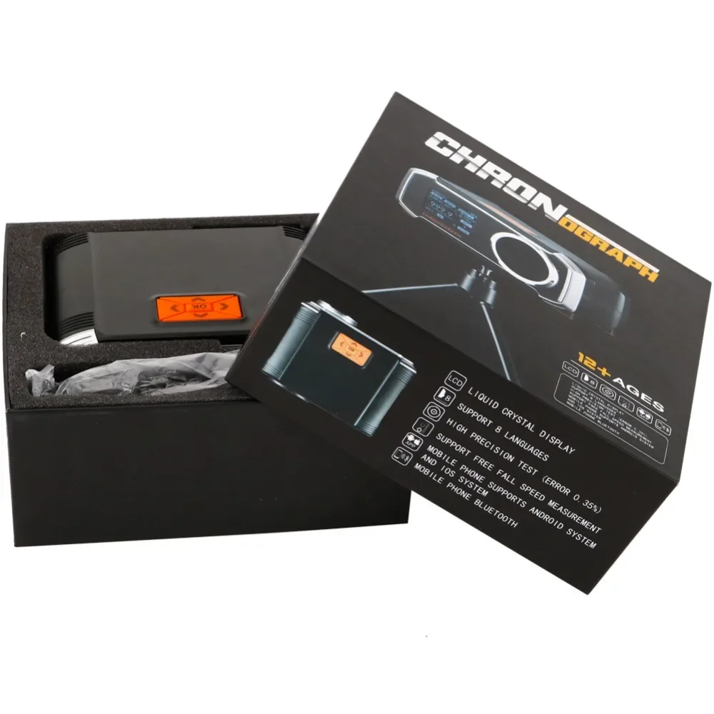 Testador de arma de paintball wosport, testador de velocidade bb com cronógrafo, suporte para bluetooth app iso acessórios de paintball