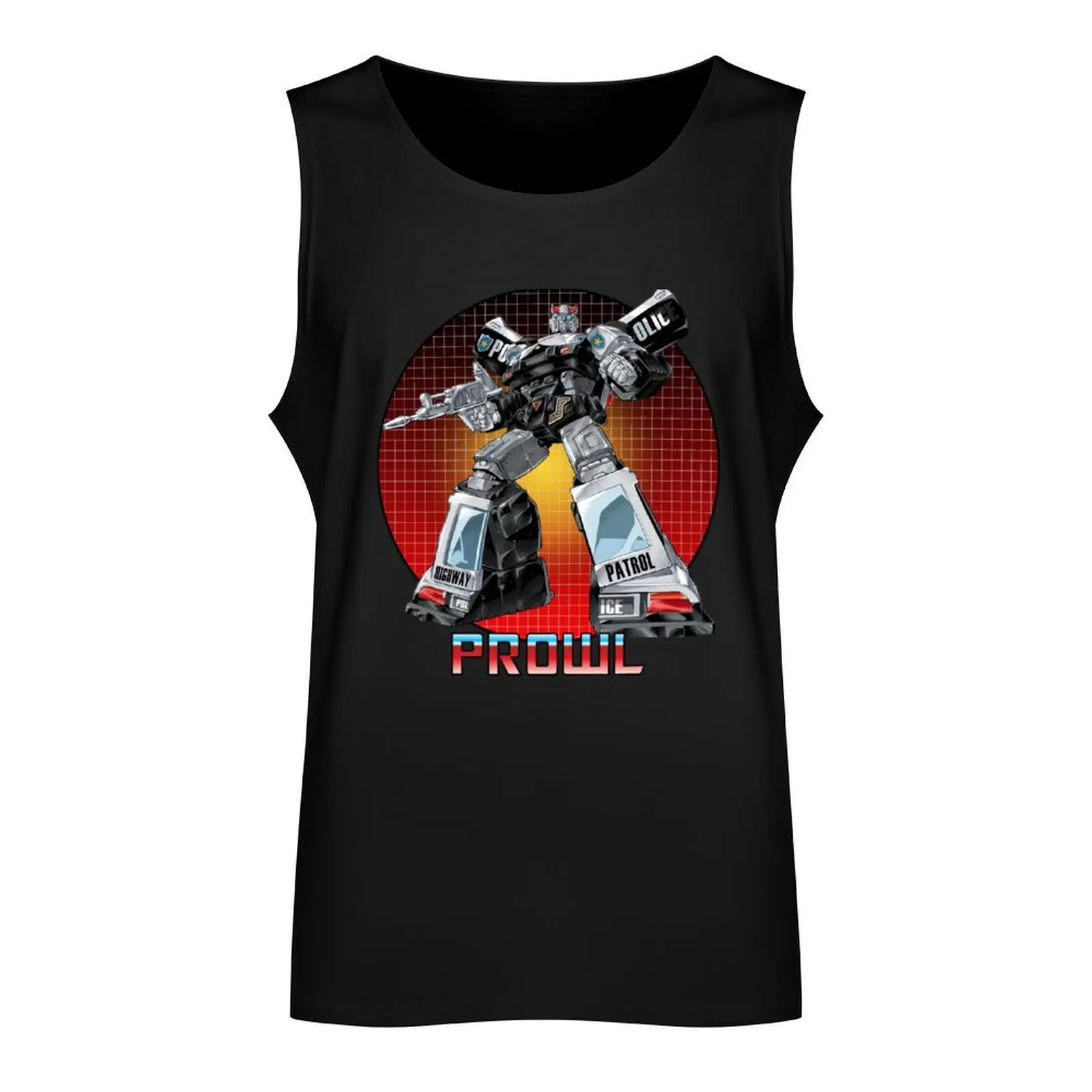 Prowl Autobot Transformer G1 V2 Tank Top t shirt muscular man gym clothing