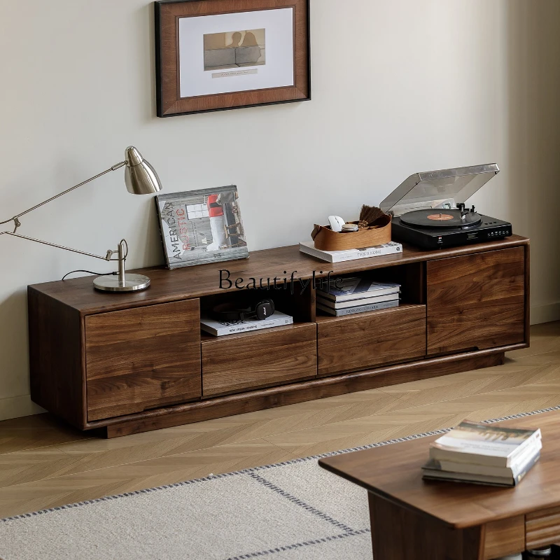 

05-North American Black Walnut TV Cabinet Audition Cabinet All Solid Wood Combination Locker