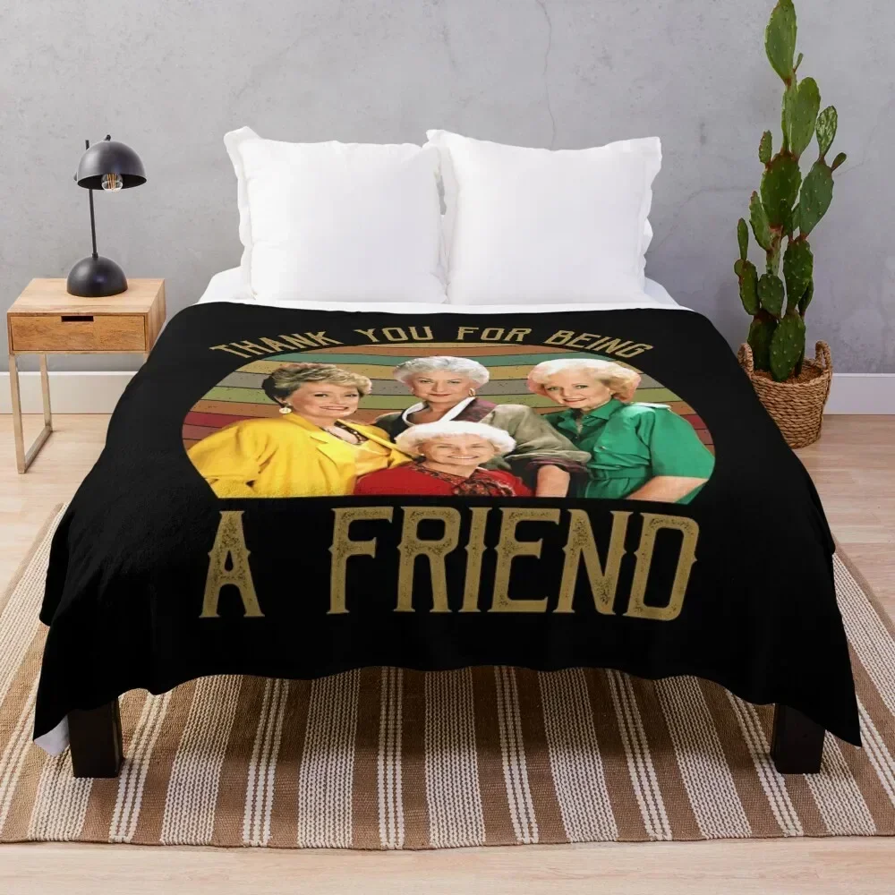 

Thank You For Being A Friend Vintage Sunset Throw Blanket Plush Fuzzy Cozy Blanket for Couch Sofa