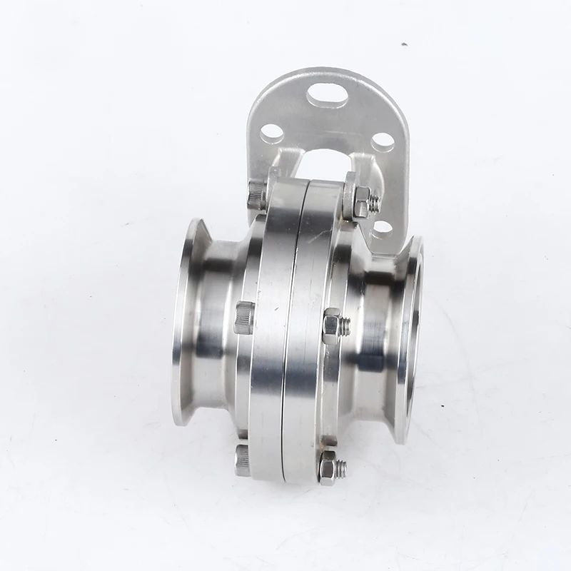 Sanitary Food Grade Stainless Steel 3A/SMS/DIN 304 316 High Platform Sanitary Clover Butterfly Valve