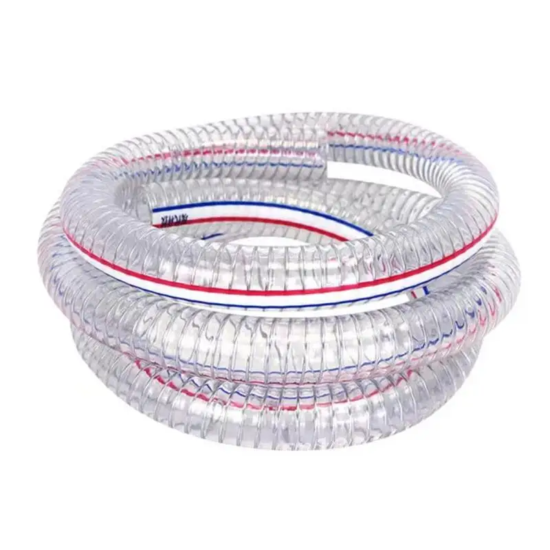 1Meter PVC Transparent Steel Wire Hose Plastic Pipe ID 10mm Watering 13mm Tubing Plumbing 19mm22mm Soft All In 16mm 25mm Seasons