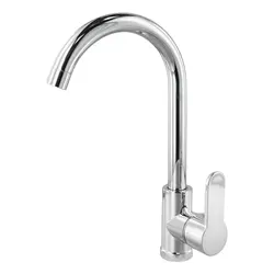 Grifo de fregadero de cocina, grifo mezclador frío y caliente, grifo giratorio montado en cubierta, rociador cromado pulido, grifo de baño de un solo mango