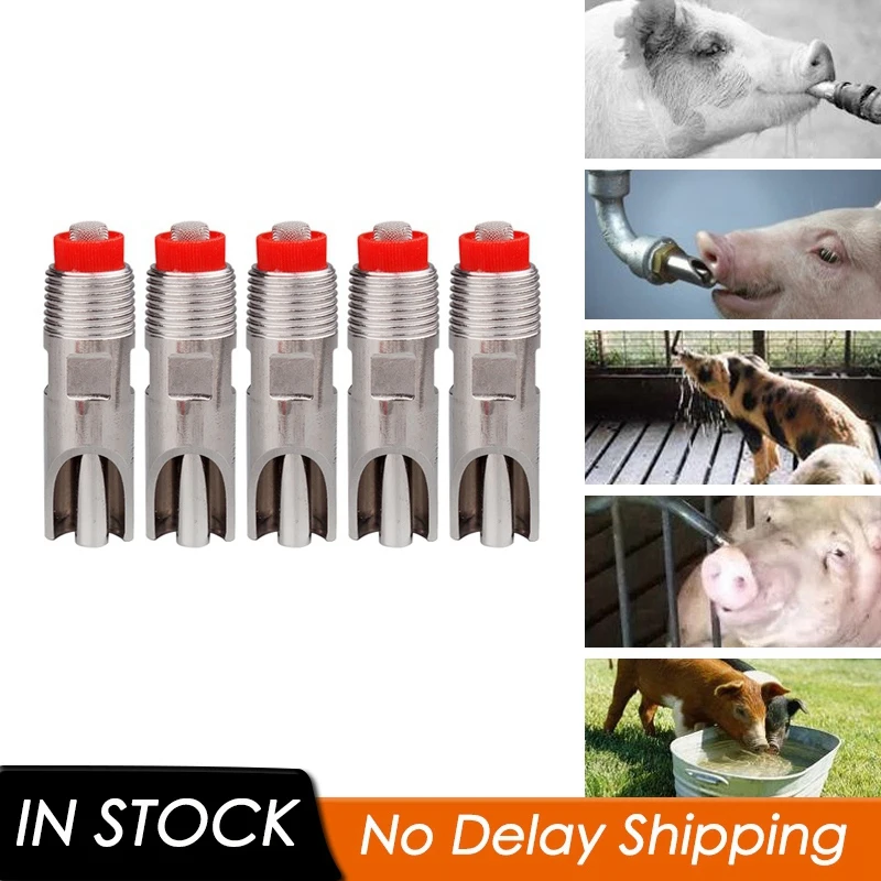 Stainless Steel 1/2Inch PT Thread Pig Automatic Nipple Drinker Pig Waterer Save Water Fountain Farming Equipment