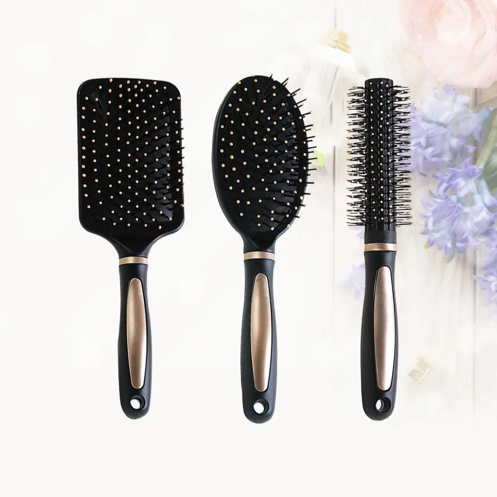 

3pcs Massage Airbag Comb Comb For Curly Hair Smooth Detangling Ergonomic Handle Hair Accessories