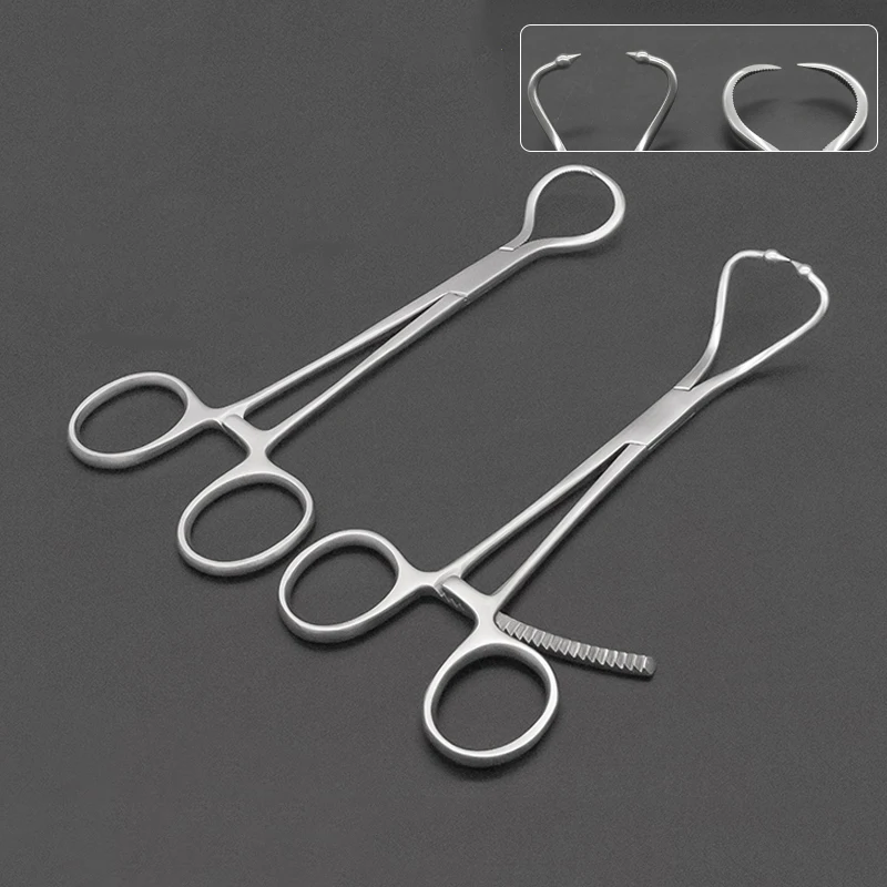 Instrumen ortopedi dengan gigi Punctate memegang Forceps bulat dengan pengurangan fraktur runcing Forceps ortopedi Surgic