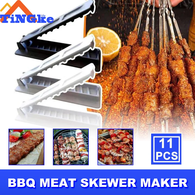 

New Kebab Maker BBQ Meat Skewer Machine Kebab Press Maker Reusable Plastic Bbq Skewer Maker Kebab Preparation BBQ Tool