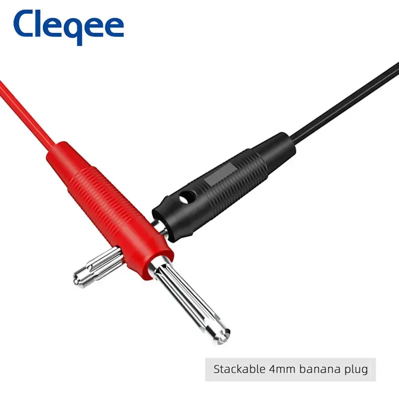 Cleqee P1008A BNC Male to Dual 4mm Stackable Banana Plug With Test Leads Probe Q9 Oscilloscope Cable 120CM