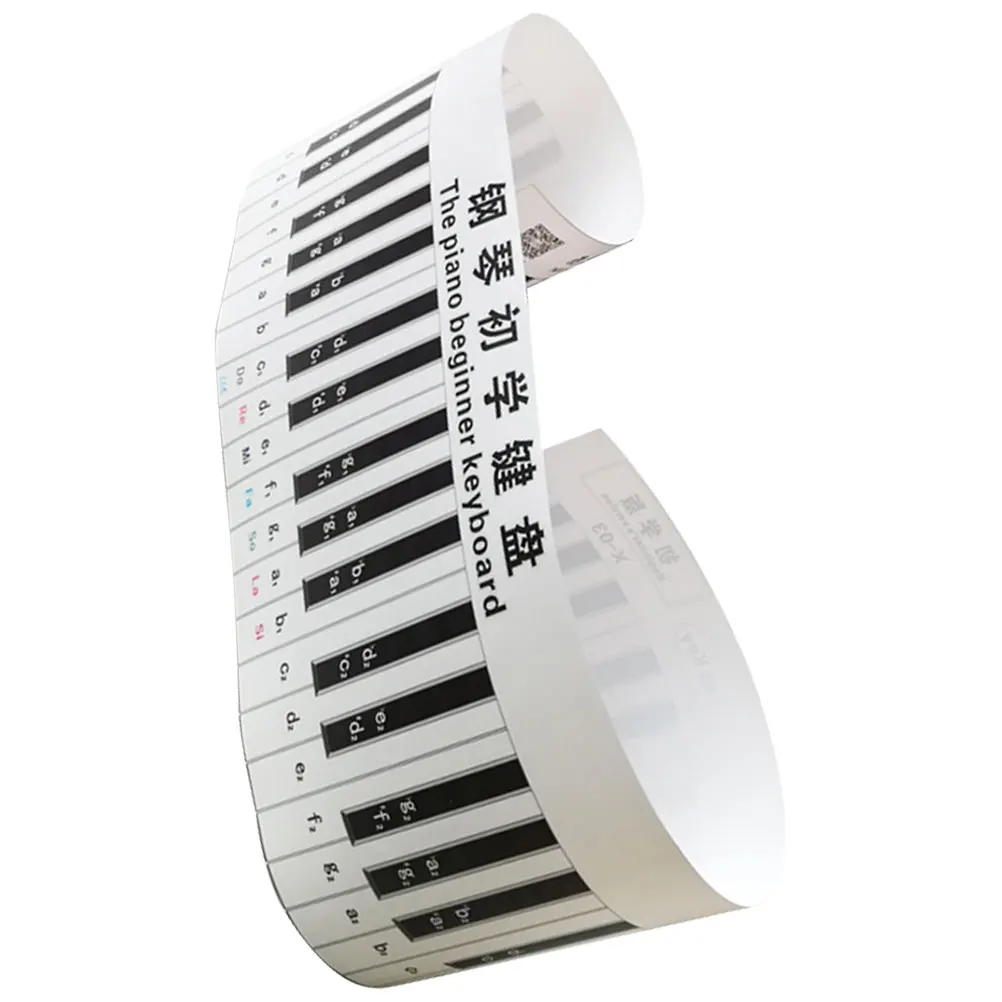 

3D Piano Keyboard Stickers For Keys Premium Pvc Waterproof Wear-Resistant Labels For All Pianos Keyboards Practice Roll Up