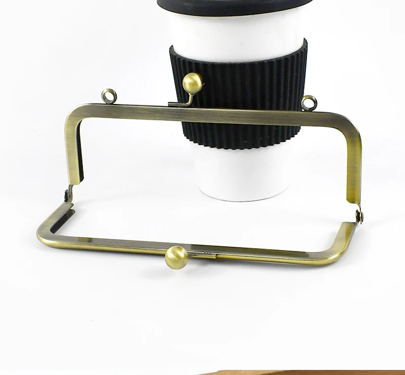 2/5Pcs 8.5/10.5/15/18.5cm Metal Bag Handle Square Smooth Clourse Purse Frame Kiss Clasp Handbag Sewing Brackets Bags Accessories