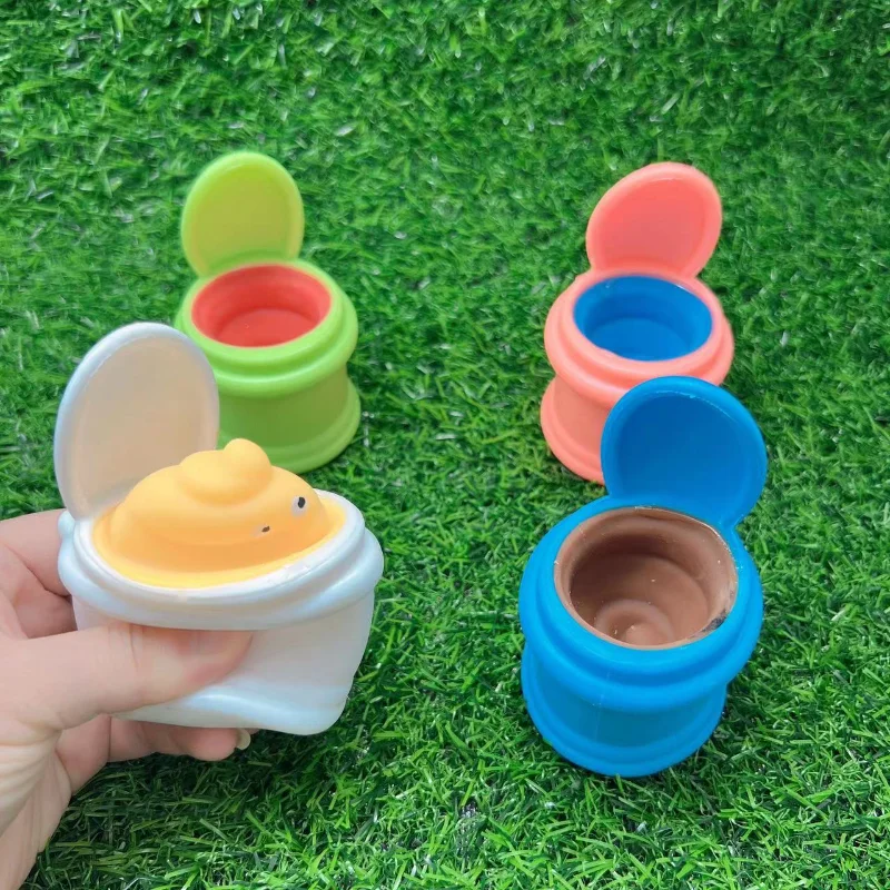 Nuevos juguetes para pellizcos para aliviar el estrés, exprimir el inodoro, taza para exprimir, aliviar el estrés y ventilar, trabajadores de juguete