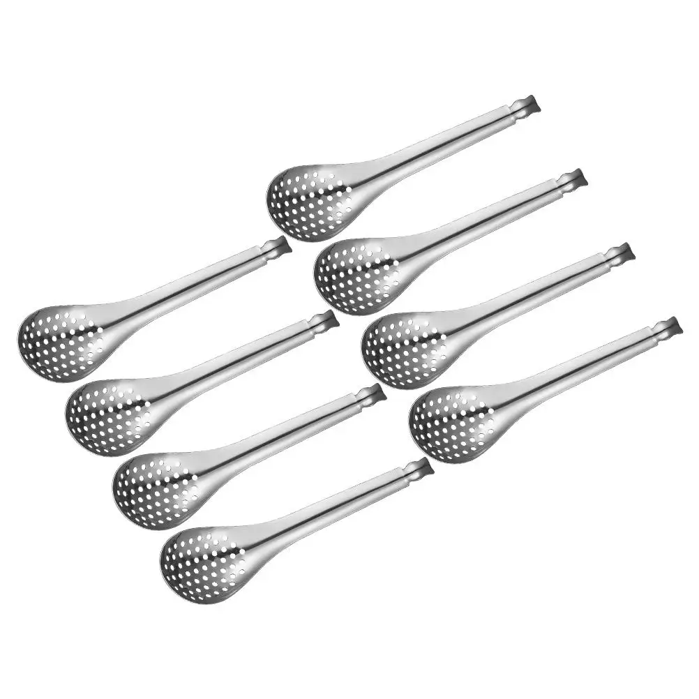 

8 Pcs Caviar Colander Spoons Stainless Steel Kitchen Tools Slotted Spoon Set Buffet Food Sieve Serving Utensils