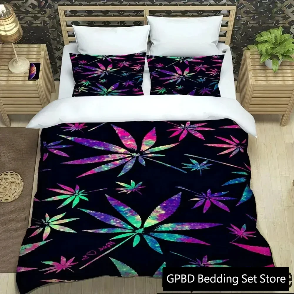 

3D Print Bob Marley Reggae Music Maple Leaf Comfortable Duvet Quilt Cover Pillowcase Bedding Set Bedroom Decoration Home Textile