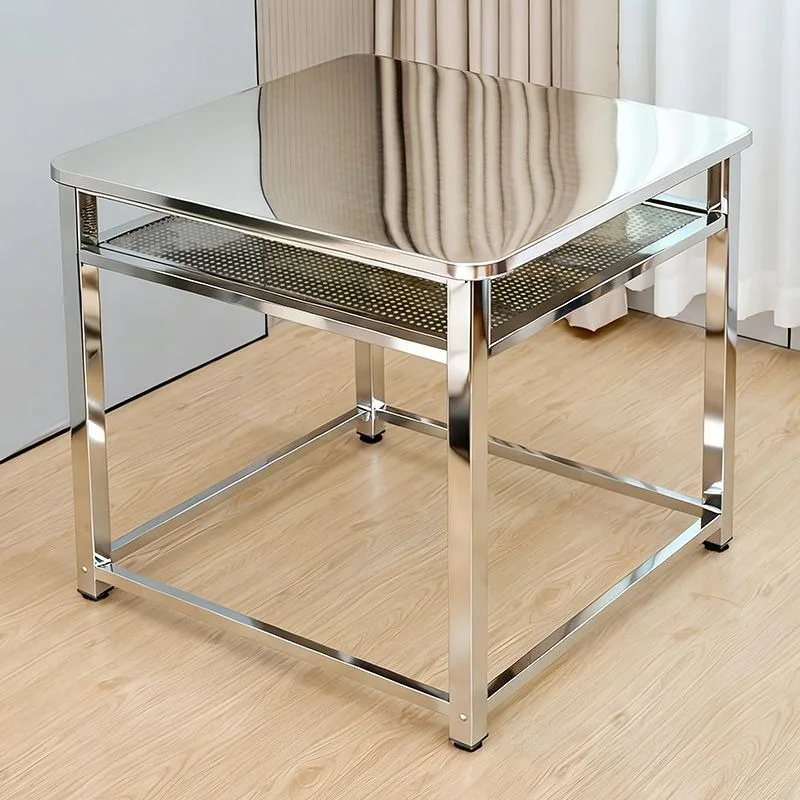 Thickened stainless steel household dining table, multi-functional dining table