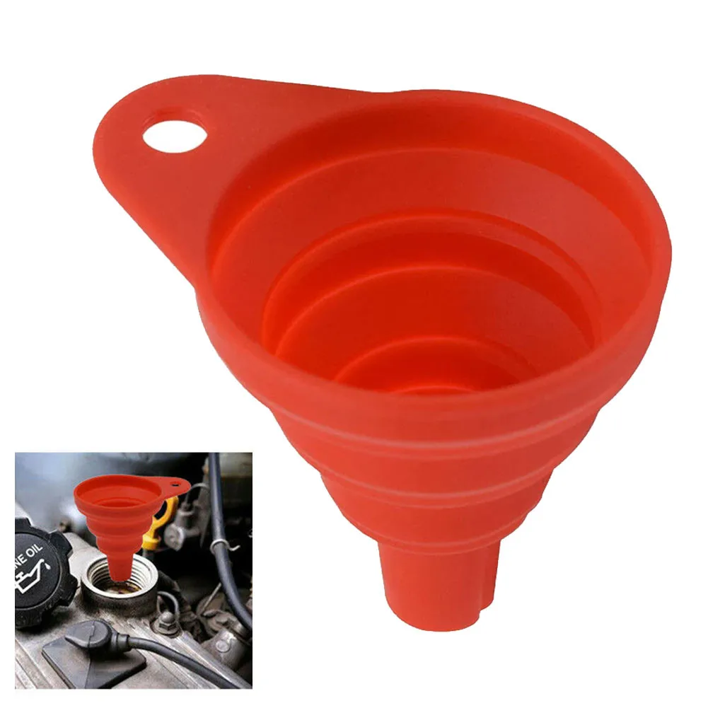 1Pcs Foldable Car Engine Funnel Silicone Liquid Funnel Washer Fluid Change Portable Car Engine Oil Change Funnel Car Accessories