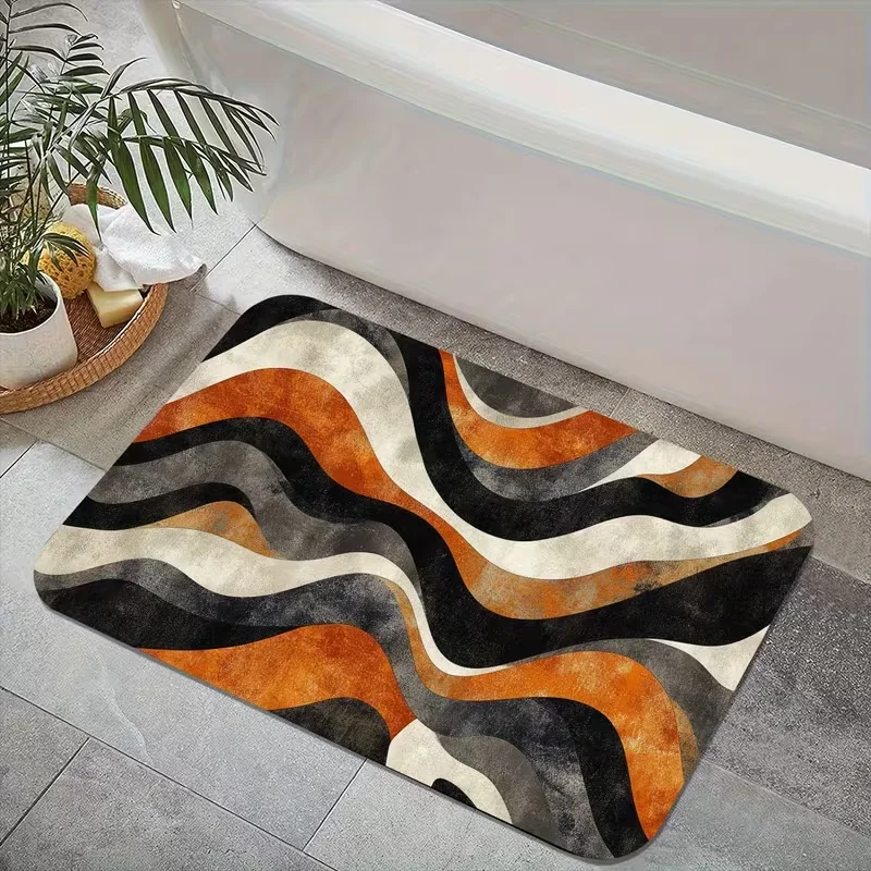 Printed Rug Abstract - Tapete de Entrada com Estampa Abstrata
