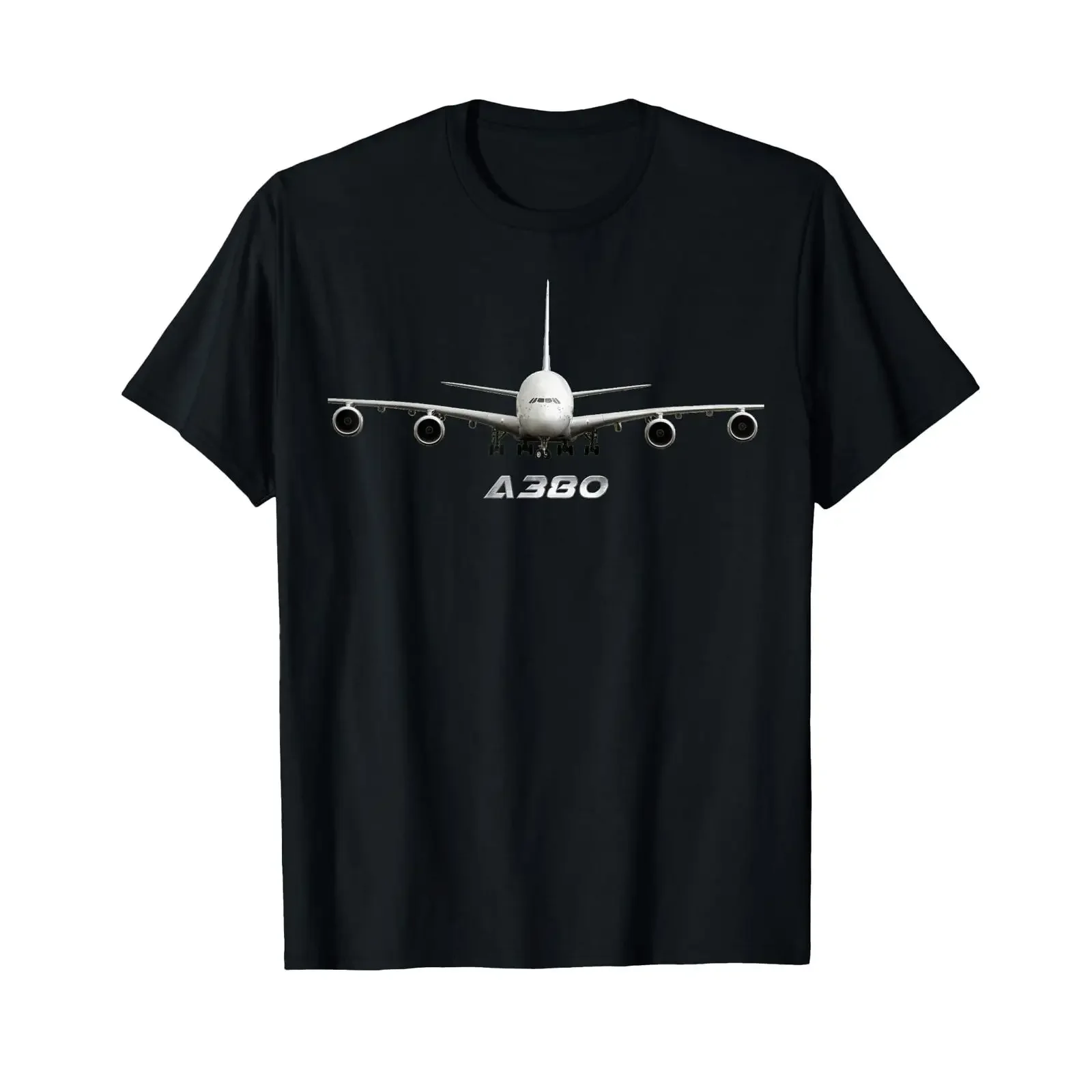 Passenger Plane A380 Airline Jet Aeroplane T Shirt vintage Washed Stretched Top For Everyday Wear Soft Breathable Comfortable