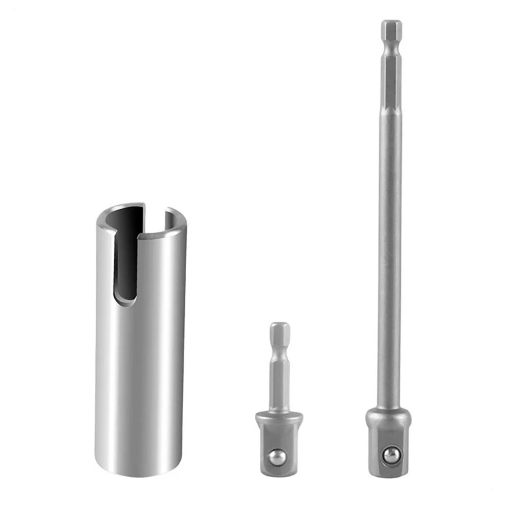 1pcs Car Scissor Slotted Drill Attachment With 2x Socket Adapter Bits Stainless Steel Scissor Slotted Drill Adapter Attachment