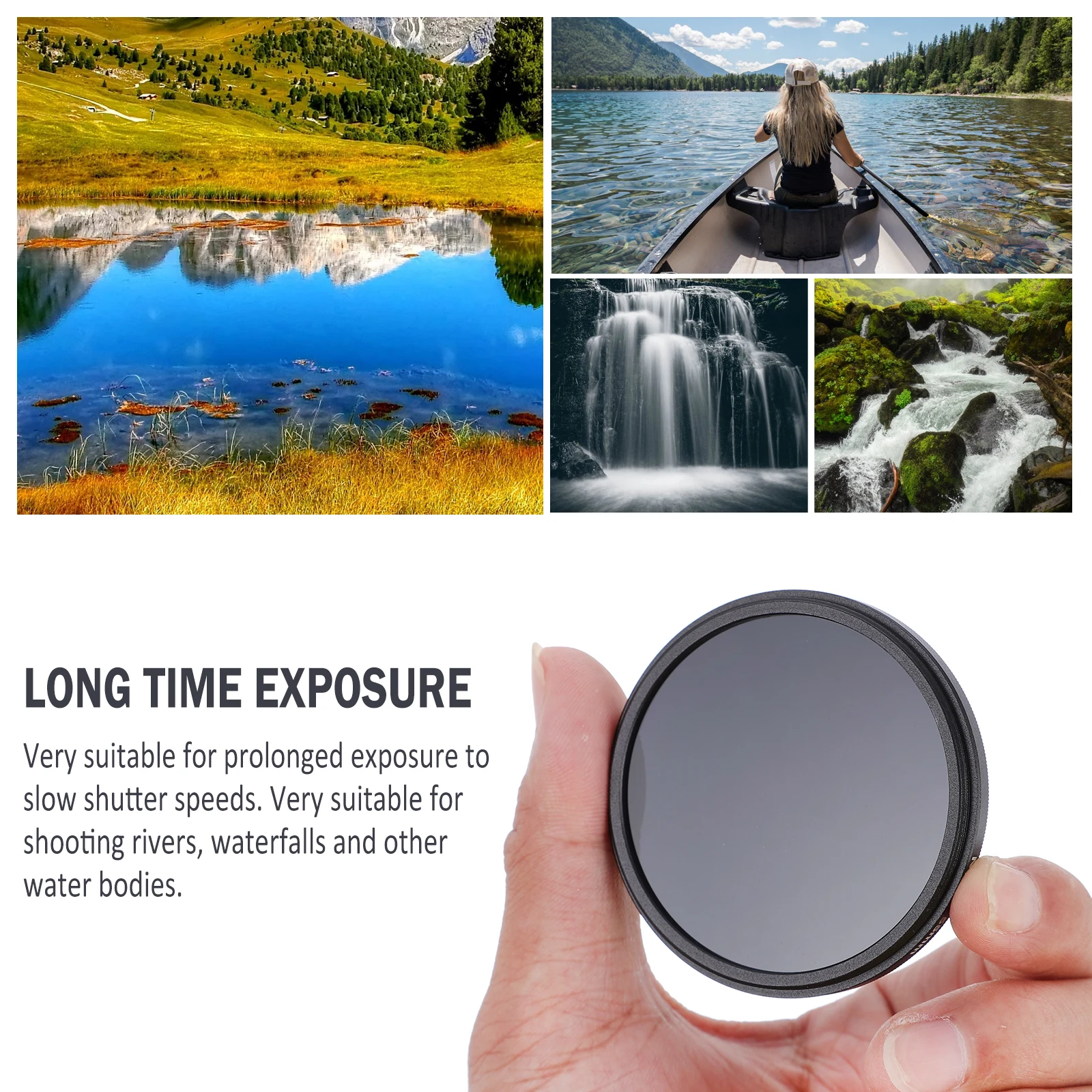 

Nd Variable Neutral Density Adjustable Camera Filter 55mm for Photography Outdoor Scenes Waterfalls Streams Waves Lens Filter