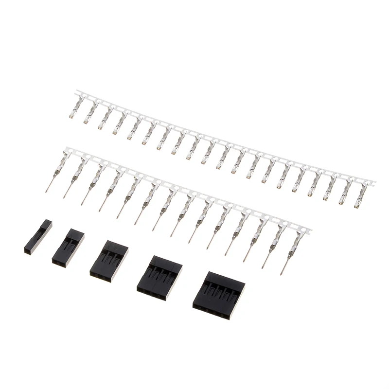 200Pcs 2.54mm Dupont Wire Jumper Pin Header Connector Housing Kit Male Crimp Pins+Female Pin Connector Terminal Pitch With Box