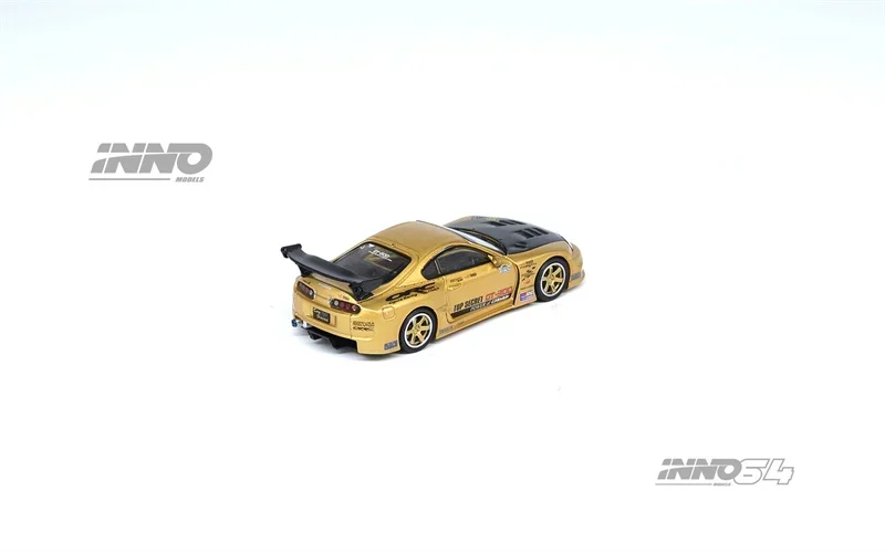 INNO 1:64 SUPRA (A80) TOP SECRET GT300 مجموعة نماذج سيارة مصبوبة ذهبية مصغرة