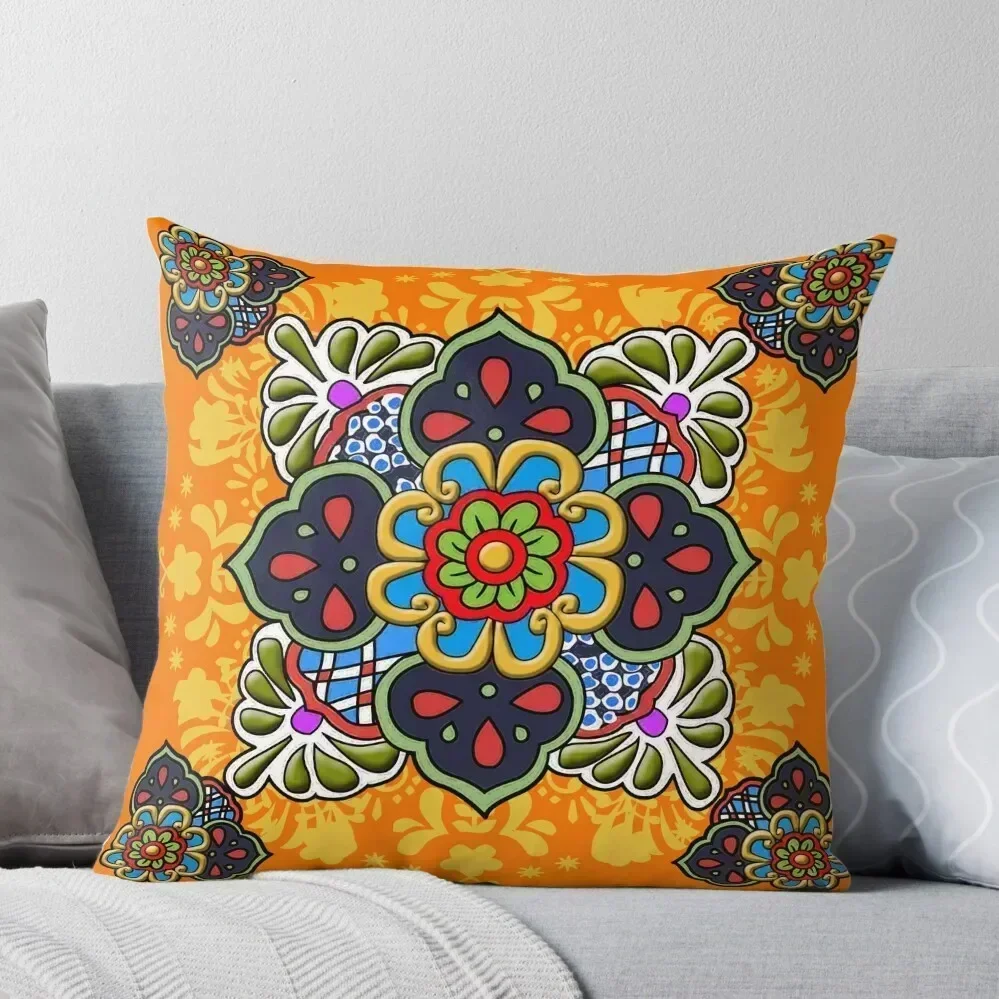

Mexican Talavera Flower Throw Pillow covers for pillows Cushion Cover For Sofa Sofa Pillow Cover pillow
