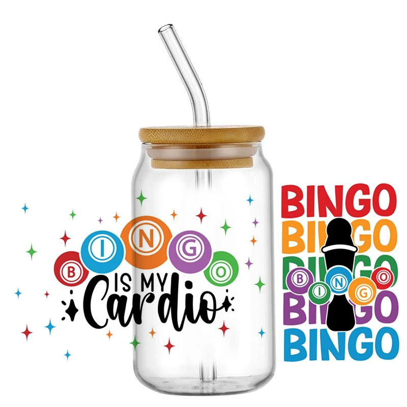 

Новая 3D наклейка Bingo Queen, УФ DTF, водонепроницаемая наклейка для переноса, для обертки чашки 16 унций, сделай сам, буквы, очки, кружка, наклейка для телефона