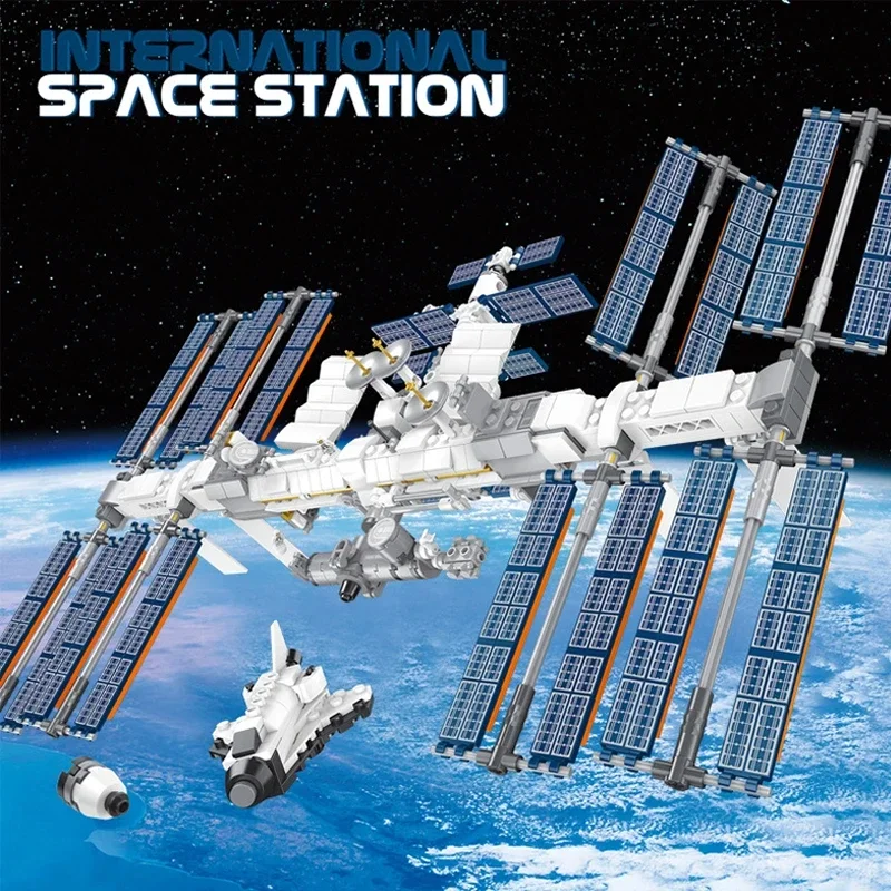 876pcs Ideas International Space Station Building Blocks Kit Bricks Classic Movie Model Boys Toy Children Birthday Gift