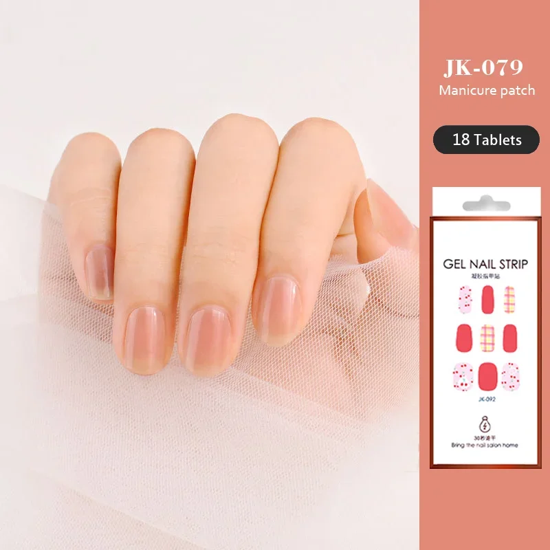 UV halb gehärtete Gel Nagel Aufkleber halb gebackene Gel Nagel Aufkleber Streifen komplette Set Französisch Nail Art Dekoration Gel politur UV Lampe brauchen