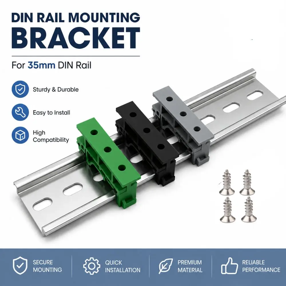 20Pcs PCB DIN Rail Mounting Clip 35mm DIN Rail Snap Bracket PCB Board Holder C45 Rail Adapter
