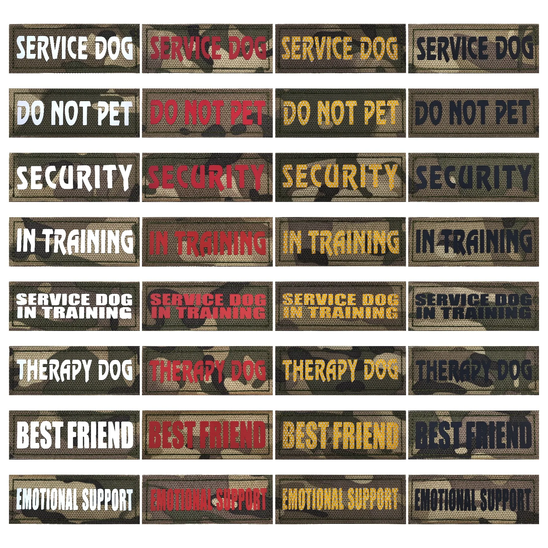 Camouflage Animal Vest Collar Training Service Dog Pet Strap Clothes Hook and Loop Micro Chapter Magic Patch