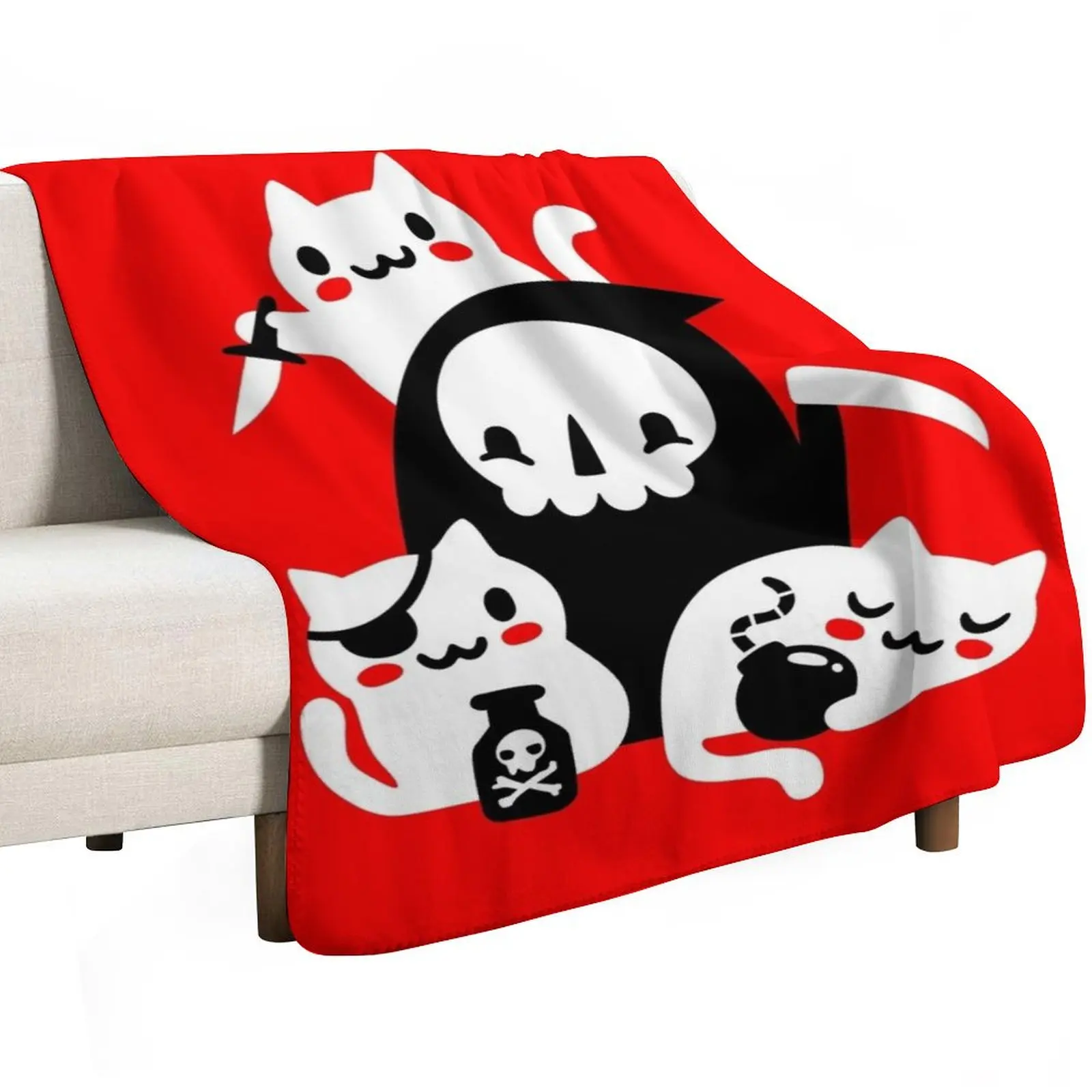 Death's Little Helpers Throw Blanket Cute Plaid Giant Sofa Cute Decorative Beds Bed Fashionable Beautifuls Blankets
