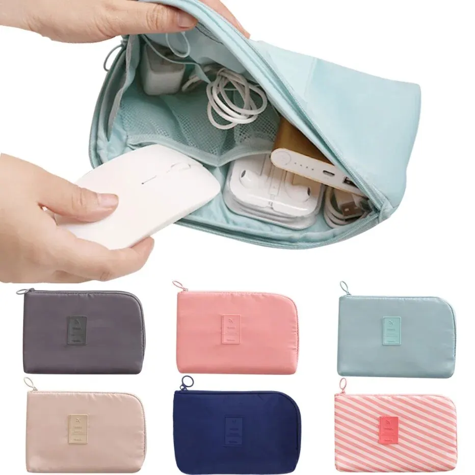 1pc Portable Data Cable Storage Bag Travel Earphone Wire Organizer Case Multi-Function Data Cable Headset Bag