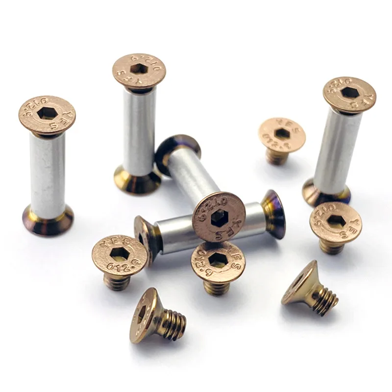 10 pz/lotto Shirogorov Coltelli Stile 416 Materiale In Acciaio Inox Maniglia del Coltello Viti di Bloccaggio Rivetto Chiodo Bullone di Fissaggio FAI DA TE Fare Parte