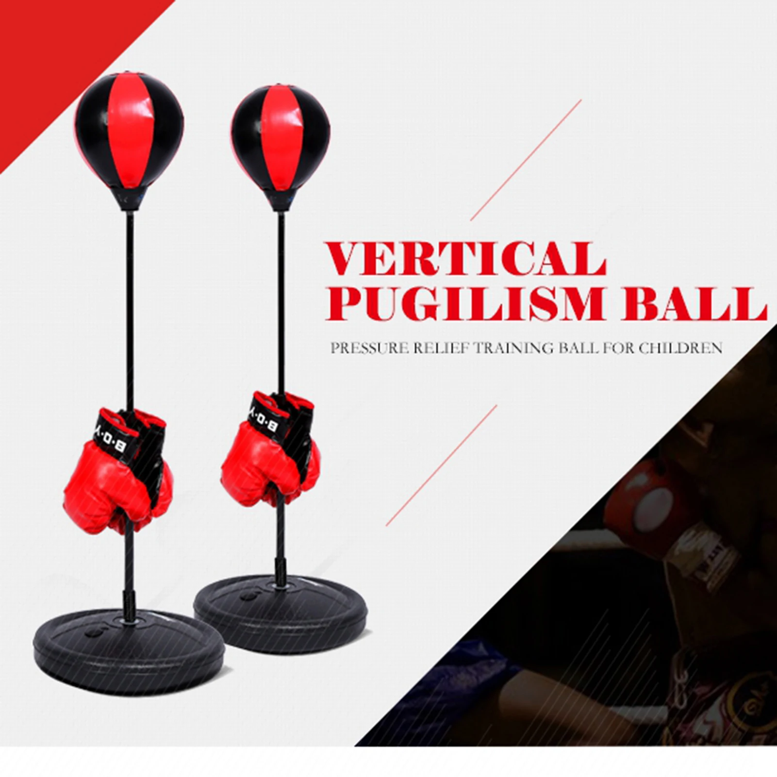 

Adjustable Height Kids Punching Ball Bag Speed Boxing Sports Set Fighting Game With Gloves