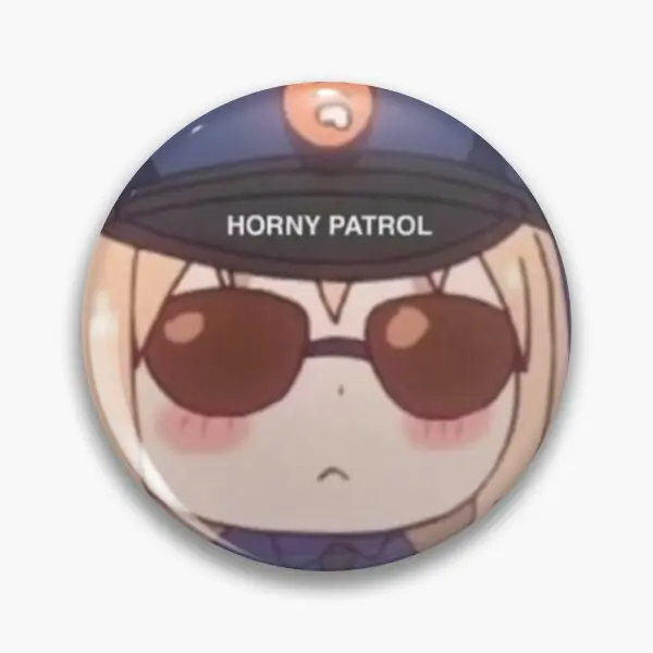 Horny Patrol Anime Meme  Soft Button Pin Clothes Jewelry Gift Lapel Pin Creative Metal Fashion Decor Cartoon Collar Women Brooch