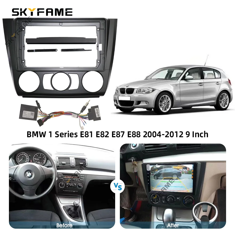 SKYFAME سيارة فآسيا الإطار محول Canbus صندوق فك أندرويد راديو داش لوحة طقم إطارات لسيارات BMW 1 سلسلة E81 E82 E87 E88