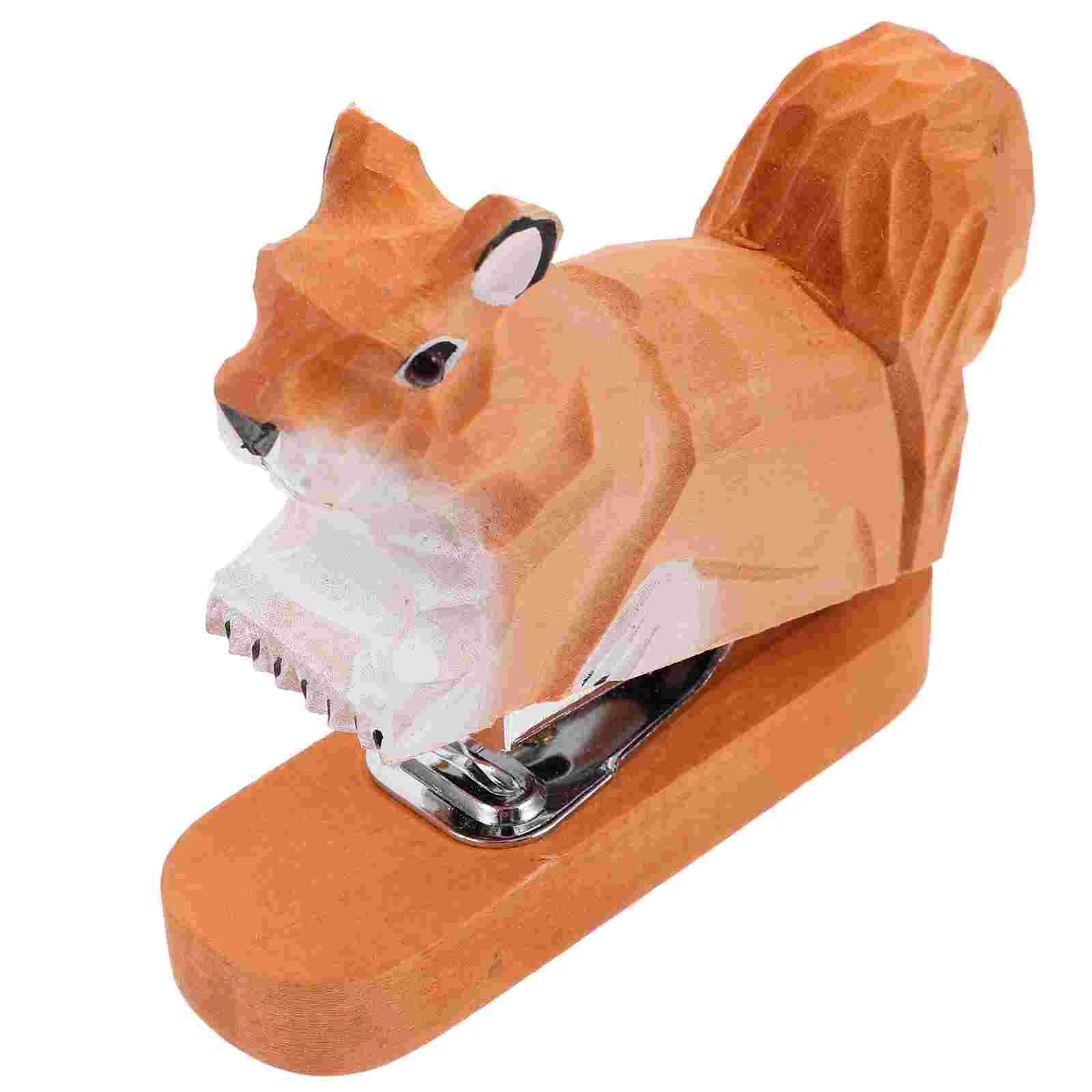 Animal Stapler for Office Paper Stapling Tool Staplers Decors Wooden Small Book Ornament