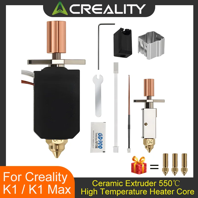 

Модернизированный комплект Hotend для Creality K1/K1 Max 3D-принтера, нагревательный блок, аксессуар, керамический экструдер 550 ℃ Высокотемпературный сердечник нагревателя