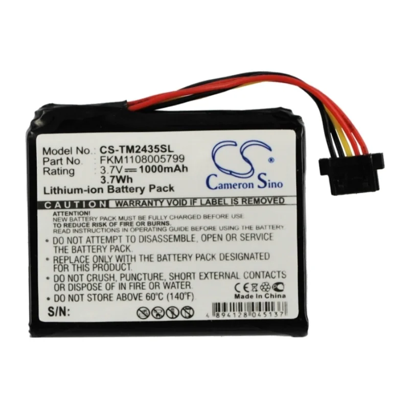 

Li-ion GPS, Navigator Battery for TomTom, 3.7v, 1000mAh, Compatible Models:4CS03, 4CQ01, 4CT50, 4EN42, 4EN52,4EV42,4EV52,Go 2435