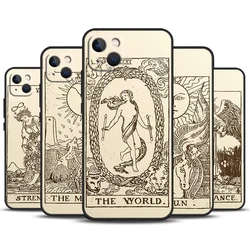 Tarot Card Astrology Sun Moon Case For iPhone 15 14 13 12 11 Pro Max Plus X XS Max XR 7 8 SE 2020 2022 Cover Accessories