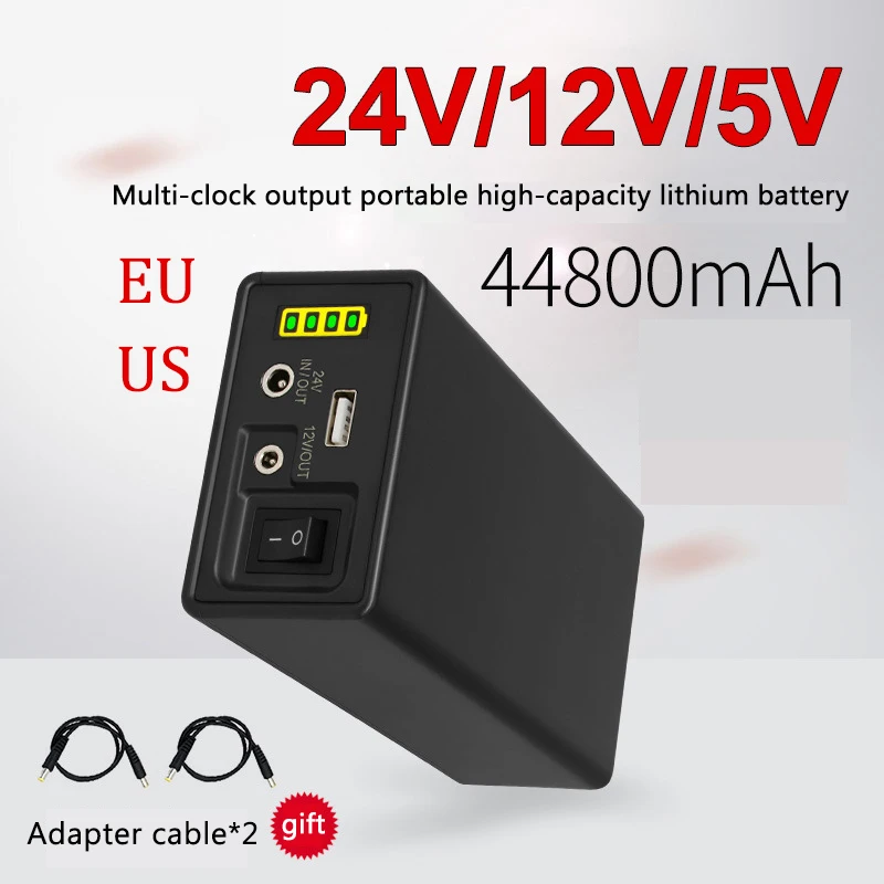 Power Bank 12V  24V Auxiliary Battery  Rechargeable Lithium battery 18650 44800mAh Auxiliary Large Capacity 18650  UPS Battery