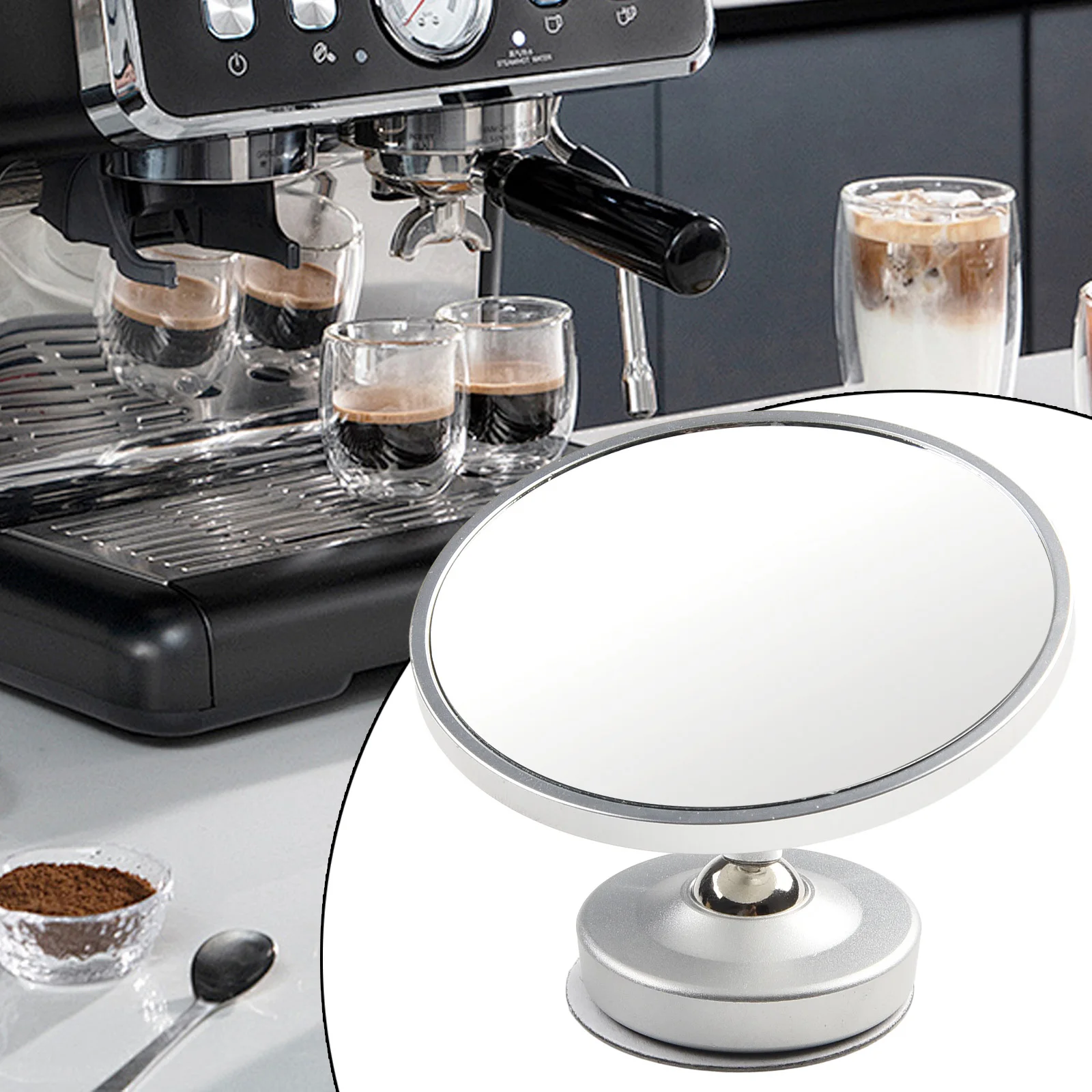 Coffee Extraction Mirror Bottomless Handle Multi-directional Reflector Bottomless Handle Coffee Extraction Observation Mirror