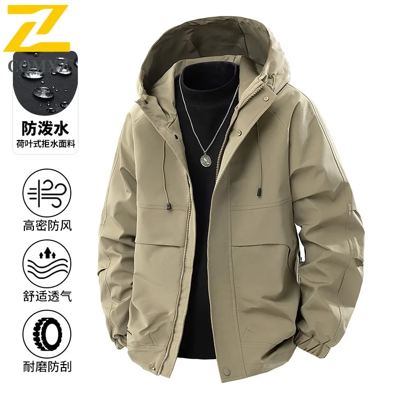 

COMXZ 2025 Новая мужская куртка больших размеров, быстросохнущая куртка для приключений на открытом воздухе, кемпинга, пешего туризма, водонепроницаемая ветровка, куртки Gorpcore Coat
