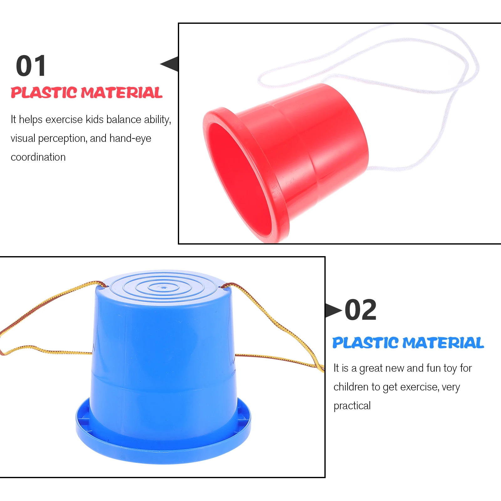 2 pares de palafitas de equilíbrio crianças engrossar brinquedos de caminhada de plástico crianças bebê pré-escolar playgrounds esportes ao ar livre treinamento sensorial