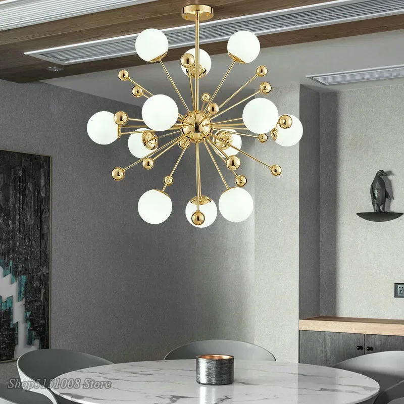 Imagem -03 - Modern Sputnik Glass Ball Led Candelabro Iluminação para Sala de Estar Cozinha Lâmpada Pendurada Luminárias de Teto do Quarto 2023