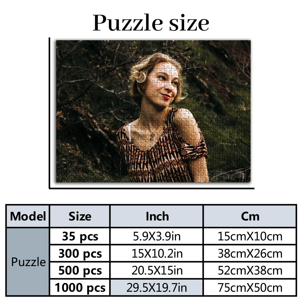35/300/500/1000pcs Personalized Custom Photo Puzzle portrait Customize DIY Toy Decoration Collectiable Gift Present Christmas