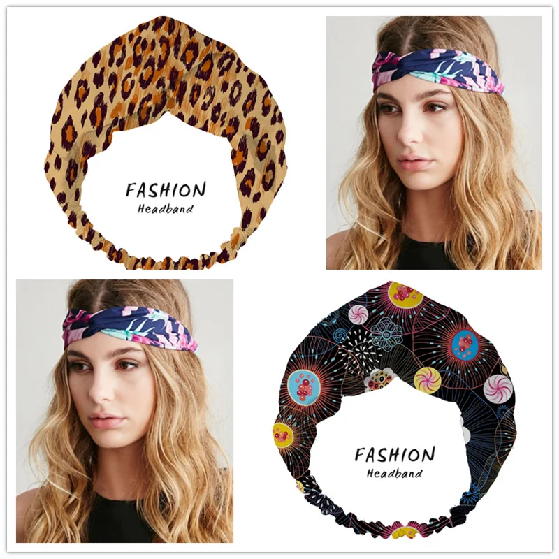 Women Leopard Bandanas HairBands Tight Headwear Four Seasons Women Hair Accessories for Women girls Hair Bands ladies Hoop